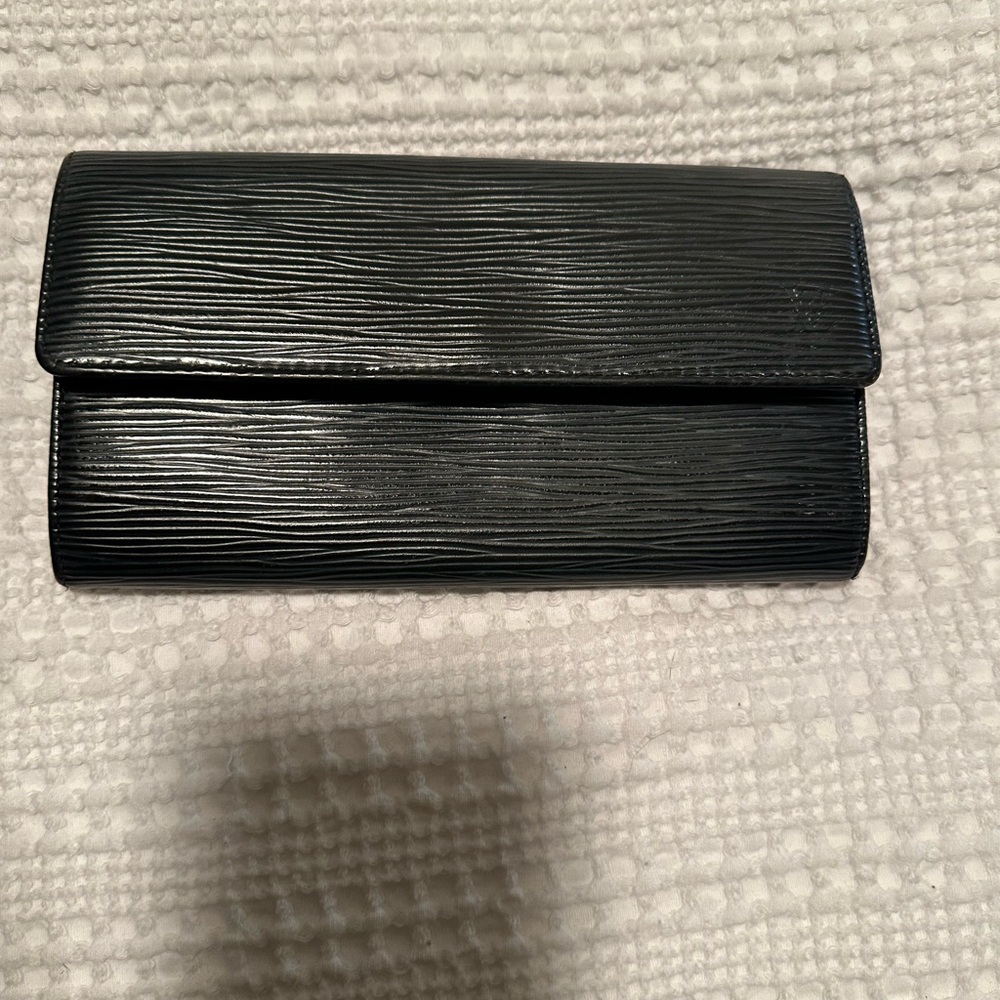 Louis Vuitton Black Textured Clutch Wallet